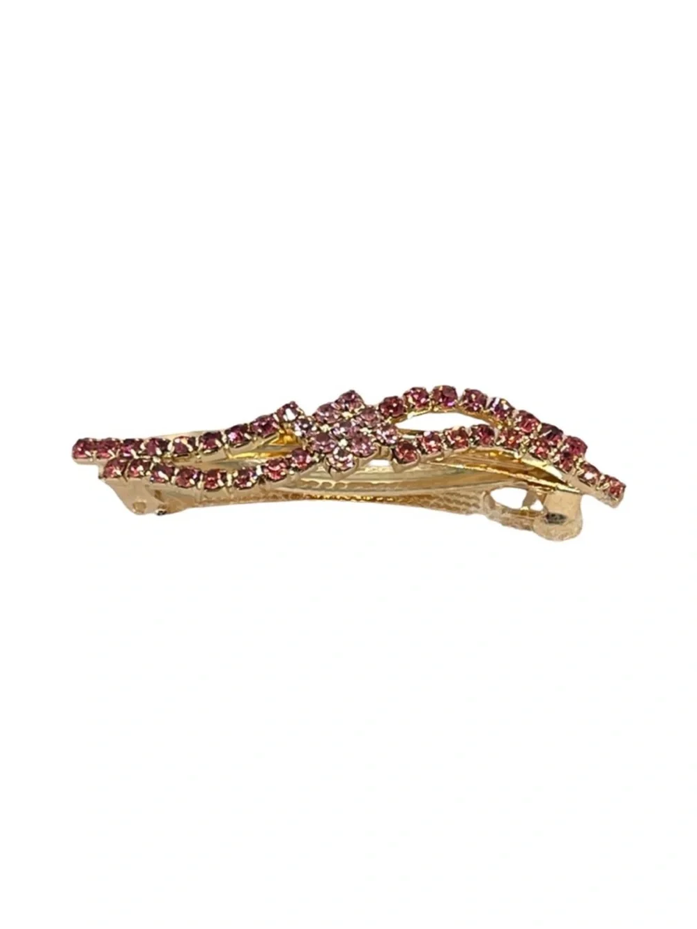 Pink Crystal Twist Hair Barrette - Women Accessories